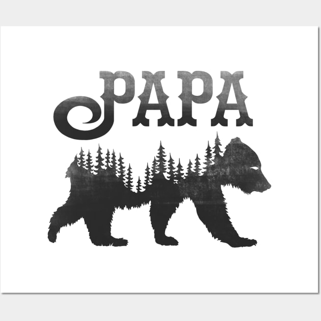 Papa Bear (Black) Wall Art by HammerApparel